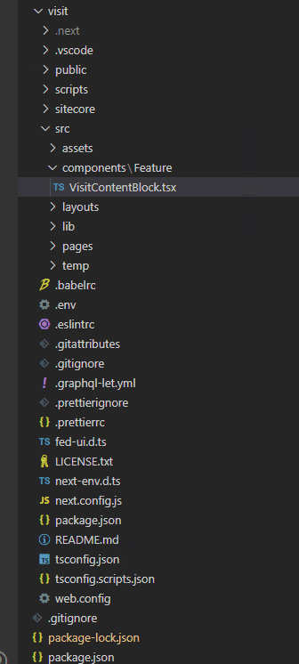 Site-specific component Code example