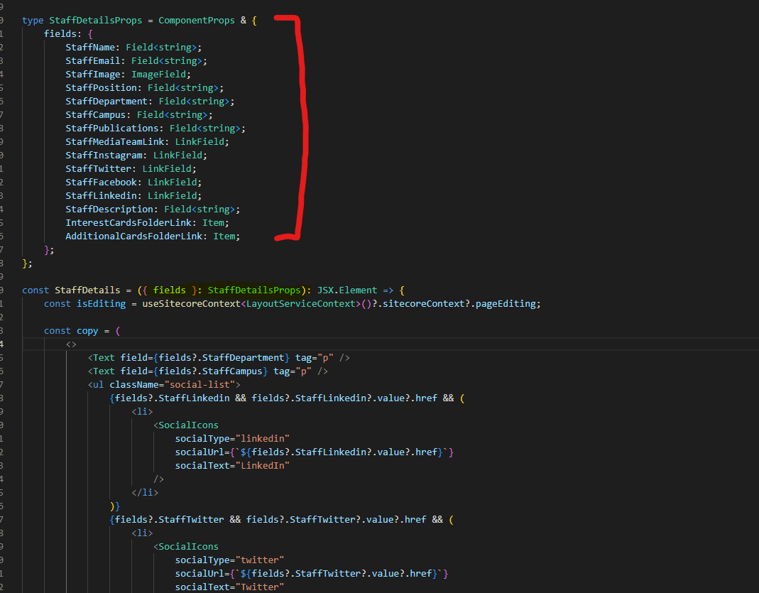 Staff Details Mapped Typescript Type